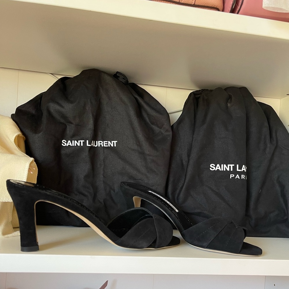 Manolo Blahnik Black Suede Heels - Picture 5 of 9